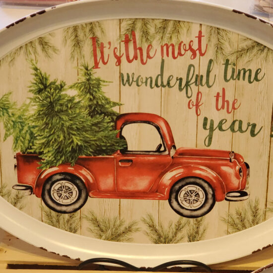 Christmas Food Trays with a truck with trees