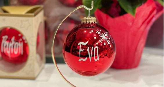 Red name ball ornament