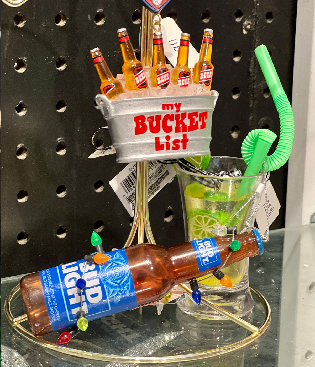 Alcohol Christmas Ornaments of beer and beer buckets
