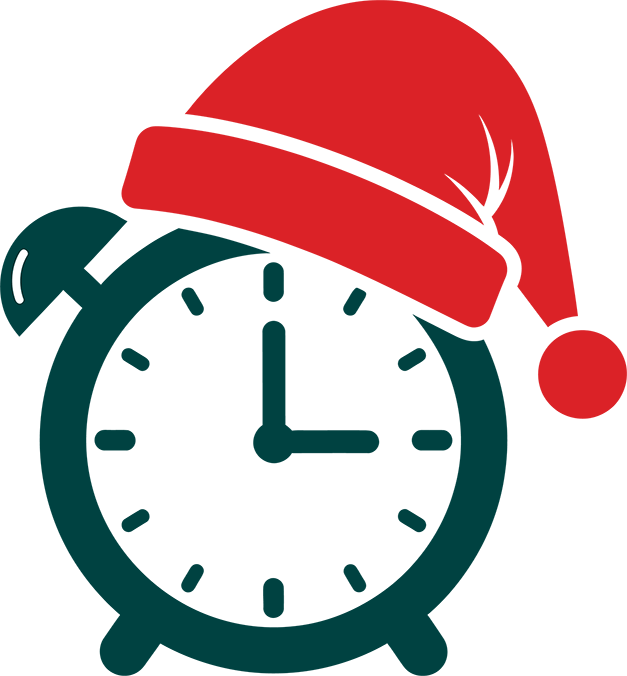 Clock with Santa Hat